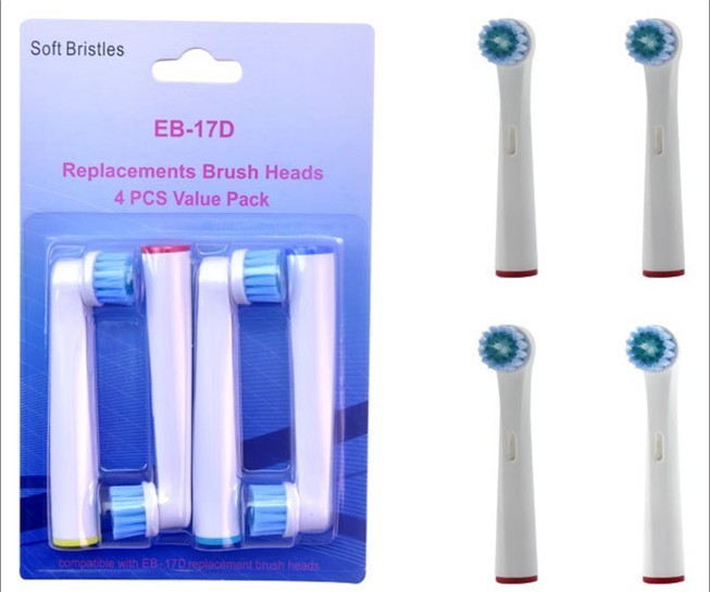 Clean Electric Toothbrush Replacement Head for Oral-B (4pcs in 1 pack) EB-17D-J