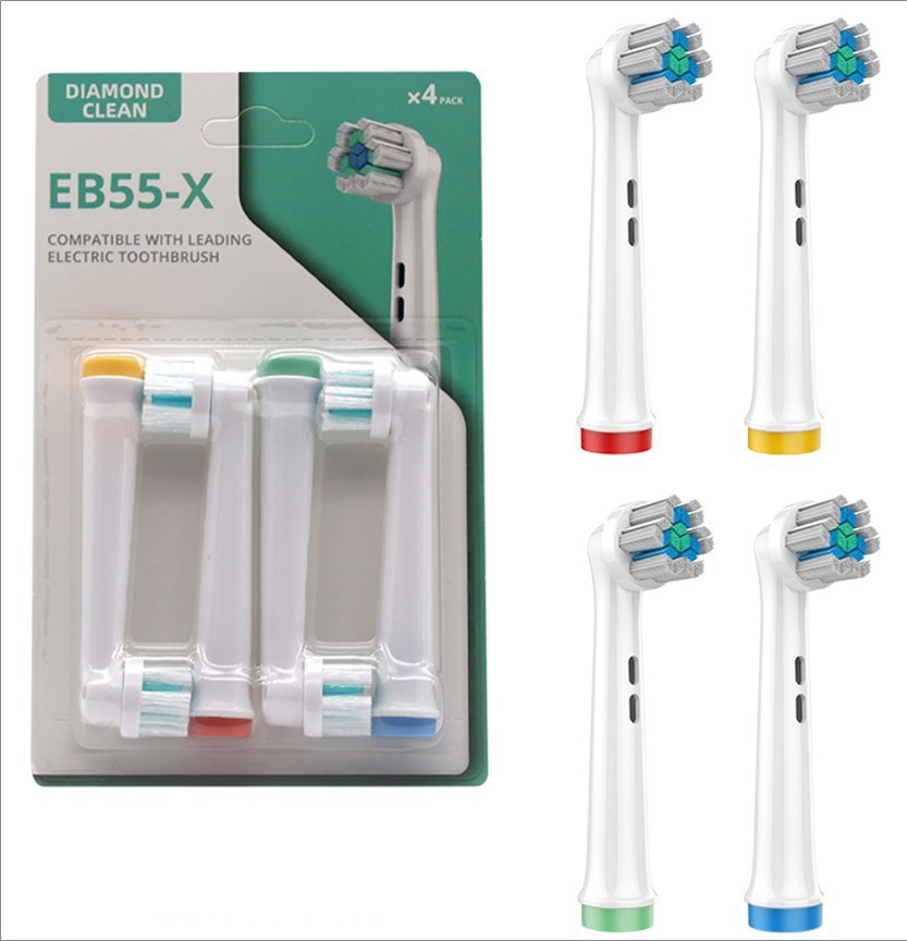 Diamond cleaning Electric Toothbrush Replacement Head for Oral-B (4pcs in 1 pack) EB55-X-J