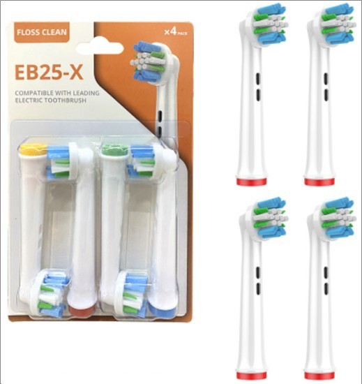 Floss-cleaning Electric Toothbrush Replacement Head for Oral-B (4pcs in 1 pack) EB25-X-J
