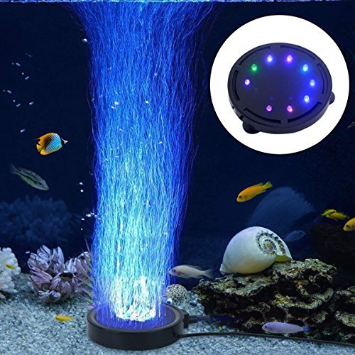 LONDAFISH Aquarium Bubble Light Aquarium Air Stone LED Light Air Pump Bubble Stone Lamp