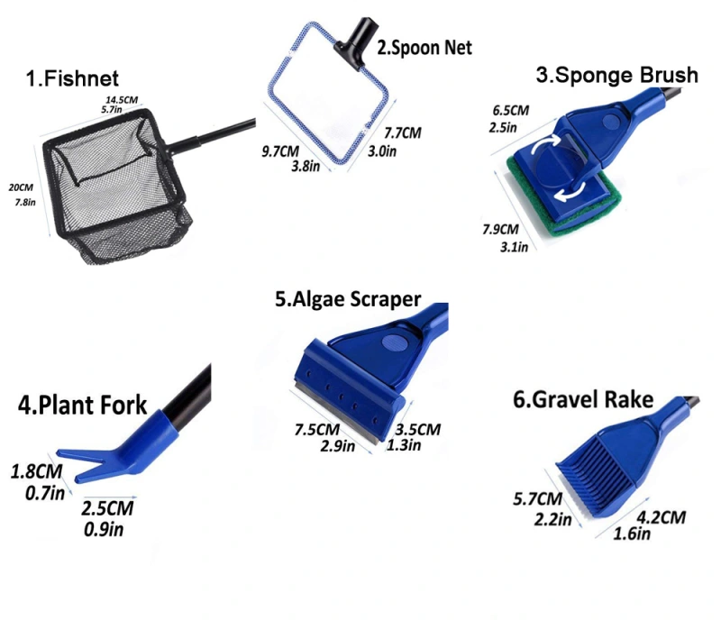 LONDAFISH Cleaning Tools for Aquarium Cleaning Kit for Fish Tank Glass Tank Cleaning kit 6-in-1