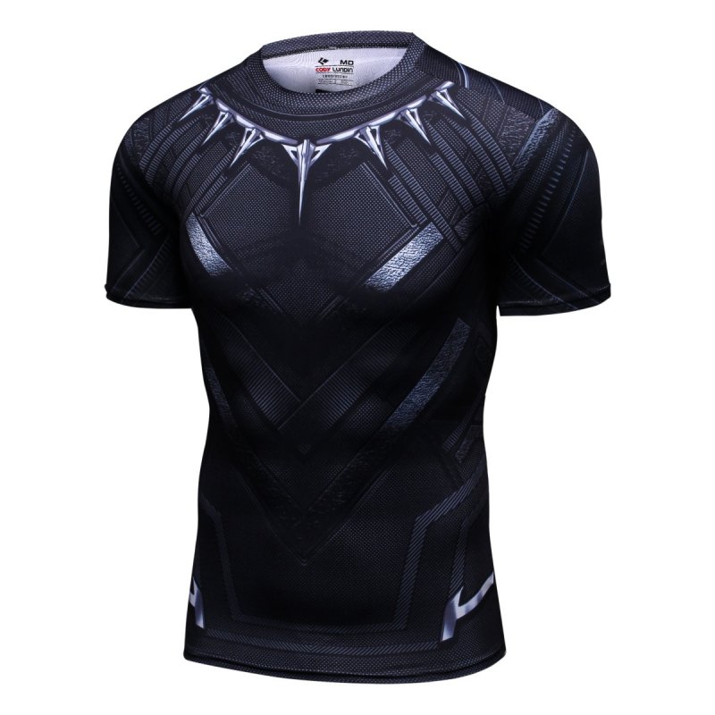 Red Plume Men's Film Super-Hero Series Compression Sports Shirt Skin Running Short Sleeve Tee