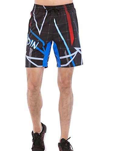 Red Plume Men's Active Sports Gym Running Workout Short Pant Drawstring Walk Athletic Performance Shorts with Pockets Casual Summer (Style a, L)