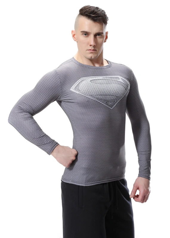 Red Plume Men's Film Super-Hero Series Compression Sports Shirt Skin Running Long Sleeve Tee