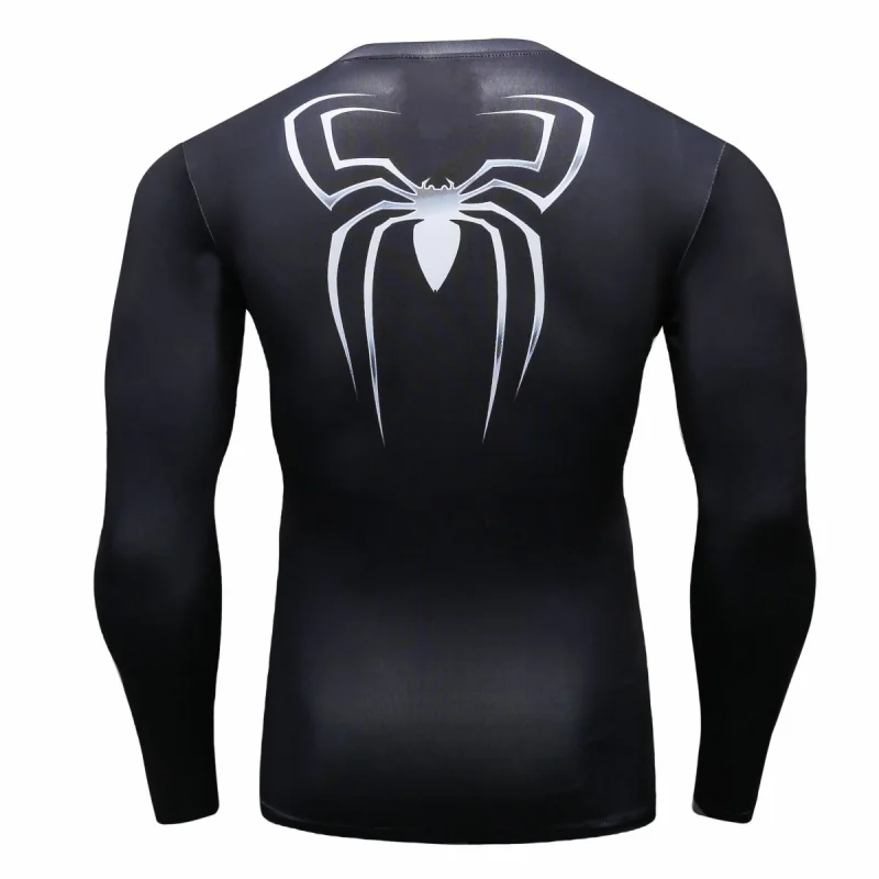 Red Plume Men's Film Super-Hero Series Compression Sports Shirt Skin Running Long Sleeve Tee