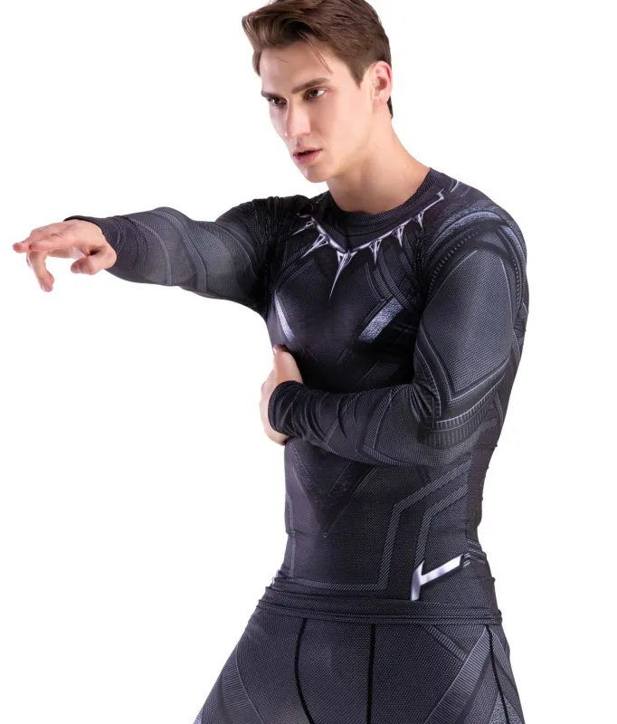Red Plume Men's Film Super-Hero Series Compression Sports Shirt Skin Running Long Sleeve Tee