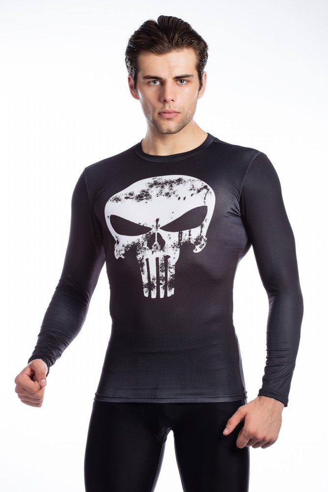 Red Plume Men's Film Super-Hero Series Compression Sports Shirt Skin Running Long Sleeve Tee