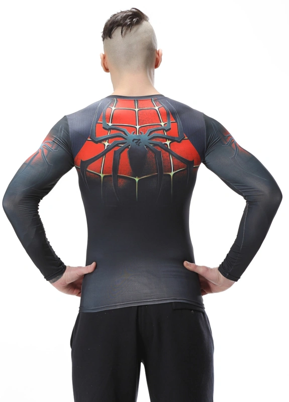 Red Plume Men's Film Super-Hero Series Compression Sports Shirt Skin Running Long Sleeve Tee