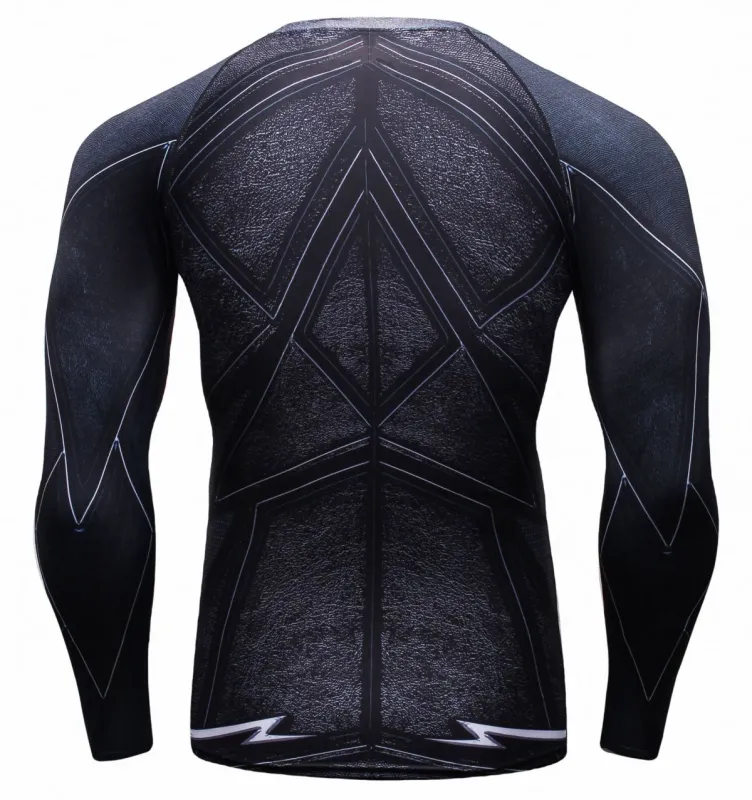 Red Plume Men's Film Super-Hero Series Compression Sports Shirt Skin Running Long Sleeve Tee