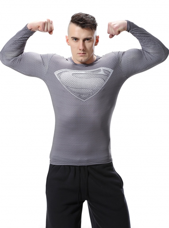 Red Plume Men's Film Super-Hero Series Compression Sports Shirt Skin Running Long Sleeve Tee