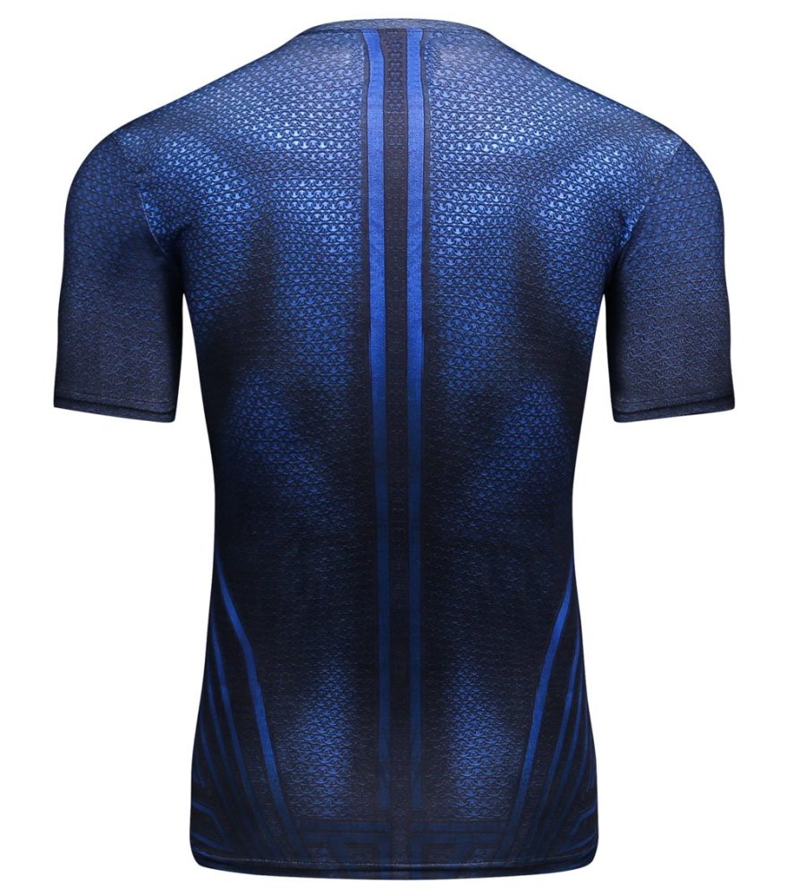 Men's Super-Hero Batman Spiderman American Captain Panther punisher Iron man Superman Sports Shirt Running Short Sleeve Tee