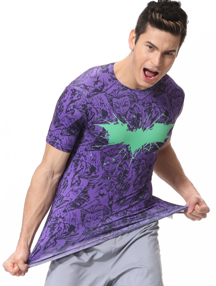 Men's Super-Hero Batman Spiderman American Captain Panther punisher Iron man Superman Sports Shirt Running Short Sleeve Tee