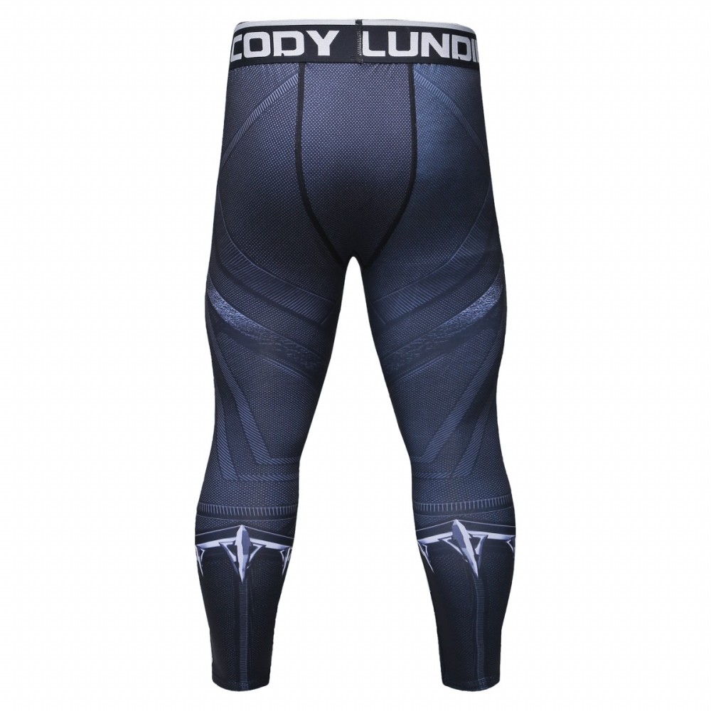 Red Plume Men's Compression Elastic Tight Leggings Sport Warrior Printing Pants