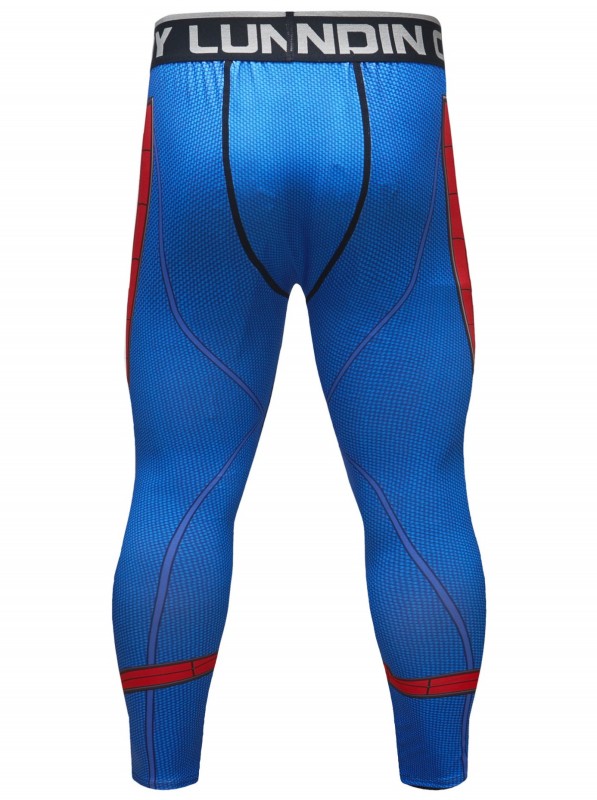 Red Plume Men's Compression Elastic Tight Leggings Sport Warrior Printing Pants