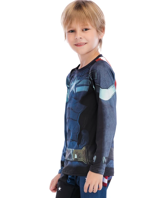 Boys Superhero Long Sleeve Boys Party Classic Role Playing Leisure Long Sleeve T-Shirt