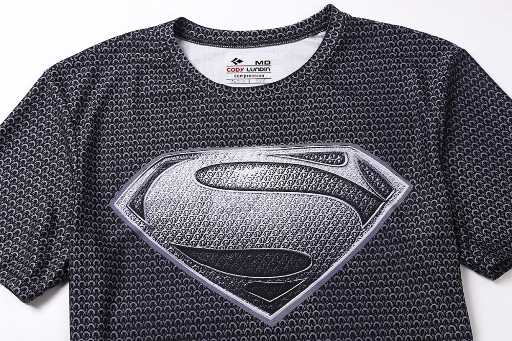 Men's Film Super-Hero Series Compression Sports Shirt Skin Running Short Sleeve Tee