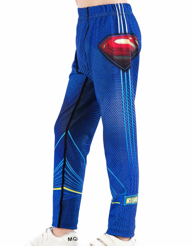 Boys Superhero Long Pants Lightweight Compression Leggings Base Layer Kids Sport Running Trouser