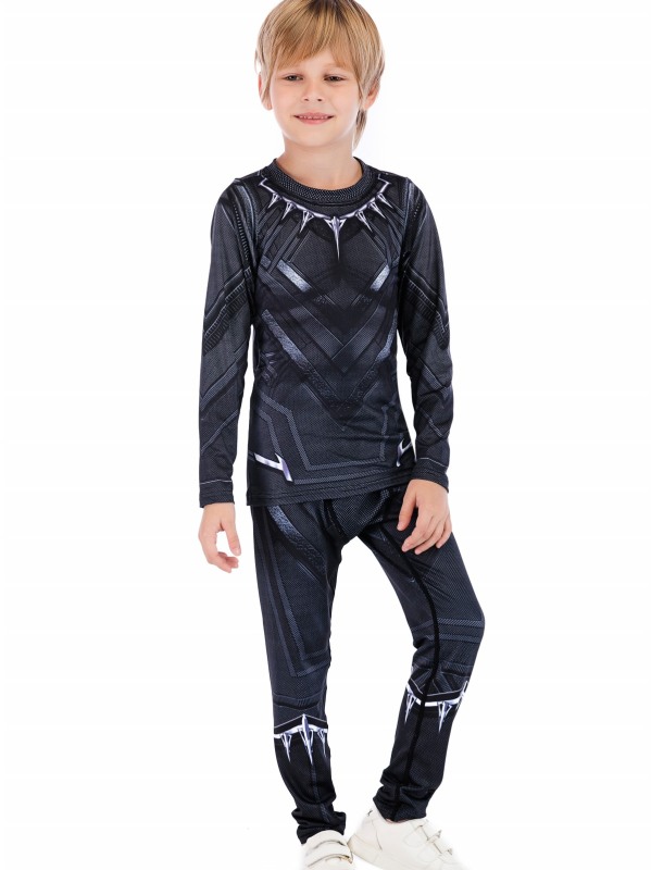 Boys Superhero Long Pants Lightweight Compression Leggings Base Layer Kids Sport Running Trouser