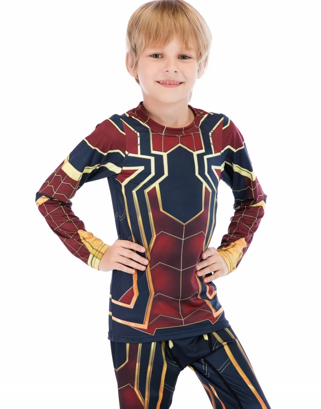 Boys Superhero Long Sleeve Boys Party Classic Role Playing Leisure Long Sleeve T-Shirt