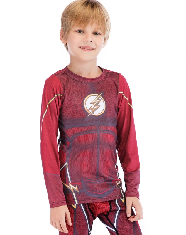 Boys Superhero Long Sleeve Boys Party Classic Role Playing Leisure Long Sleeve T-Shirt