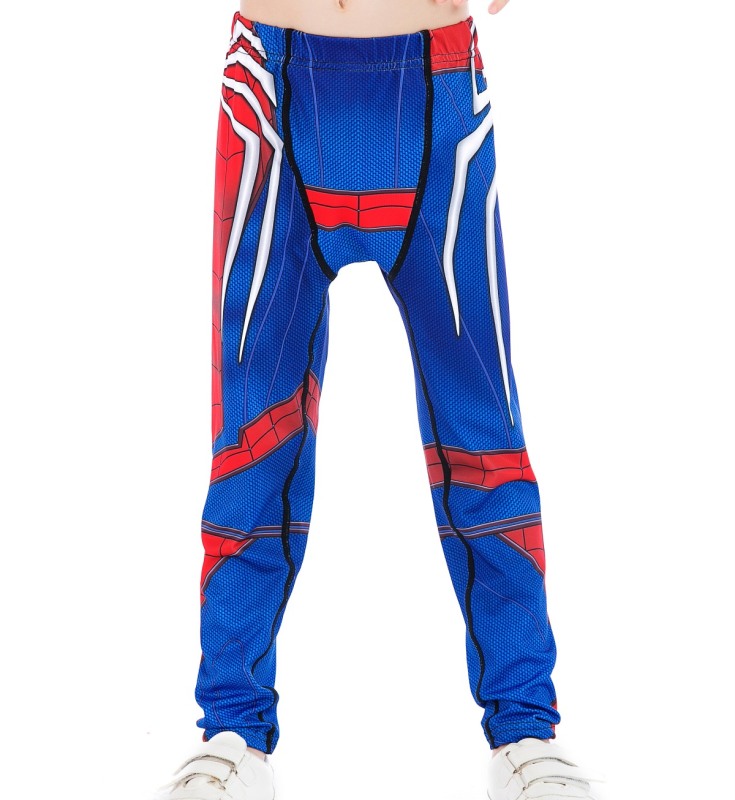 Boys Superhero Long Pants Lightweight Compression Leggings Base Layer Kids Sport Running Trouser