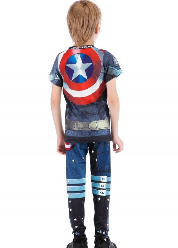 Boys Superhero Long Pants Lightweight Compression Leggings Base Layer Kids Sport Running Trouser