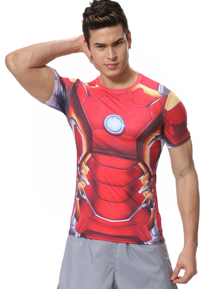 Men's Film Super-Hero Series Compression Sports Shirt Skin Running Short Sleeve Tee