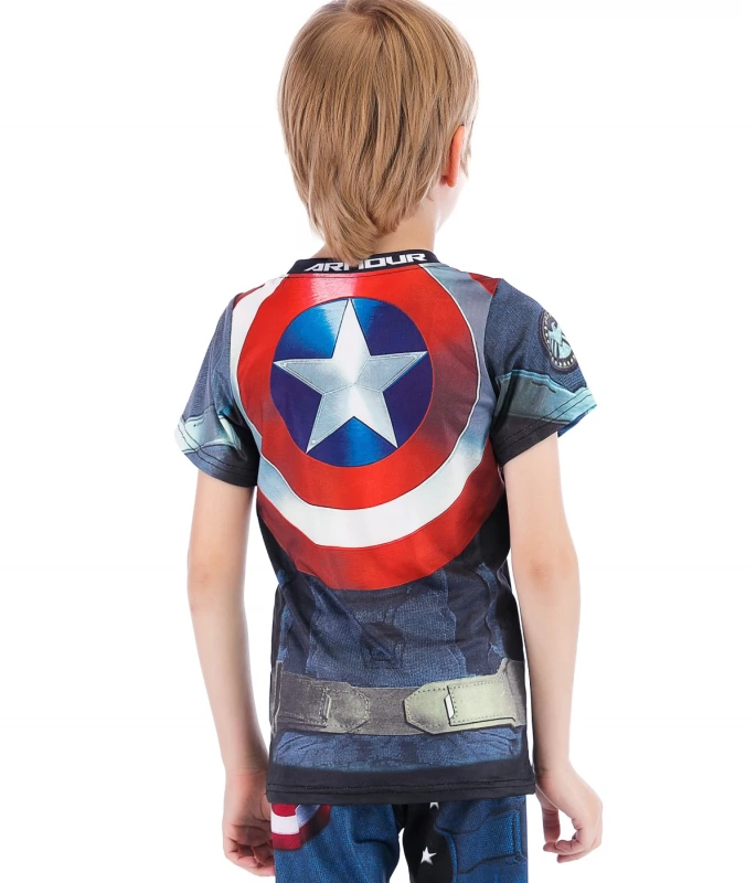 Boys Superhero Series Short Sleeve Boys Party Classic Role Playing Leisure Tops