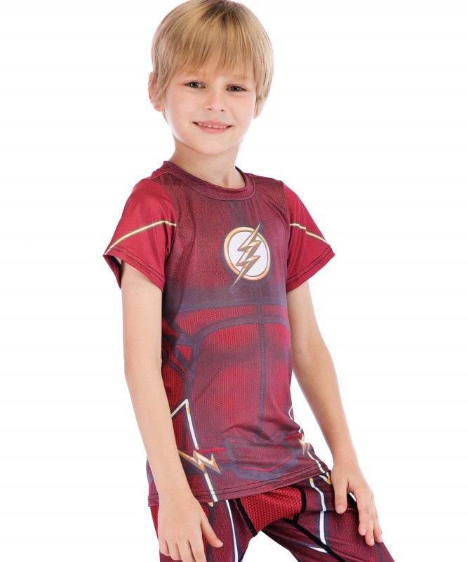 Boys Superhero Series Short Sleeve Boys Party Classic Role Playing Leisure Tops