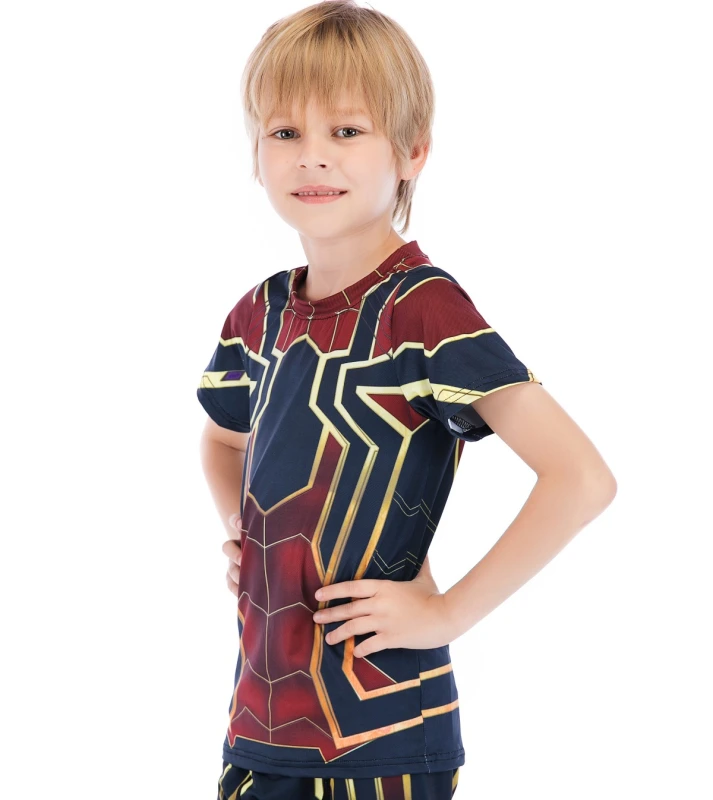 Boys Superhero Series Short Sleeve Boys Party Classic Role Playing Leisure Tops