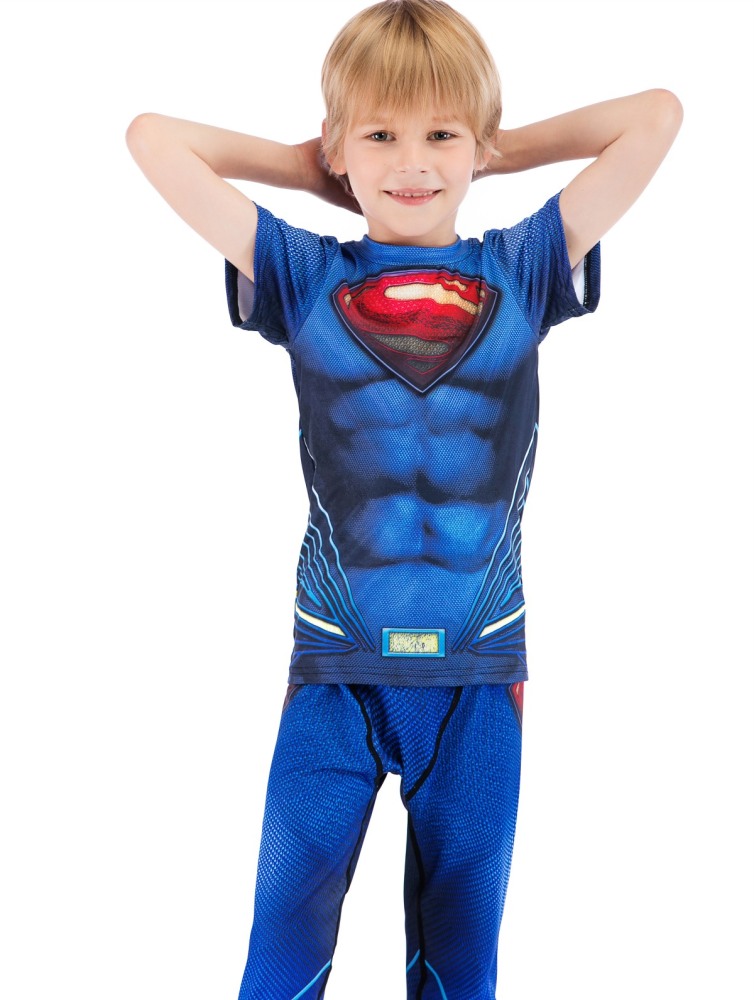 Boys Superhero Classic Serices Tracksuits Kids Role Playing Sports Performance Suit