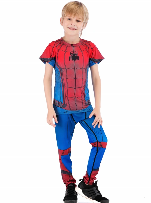 Boys Superhero Classic Serices Tracksuits Kids Role Playing Sports Performance Suit