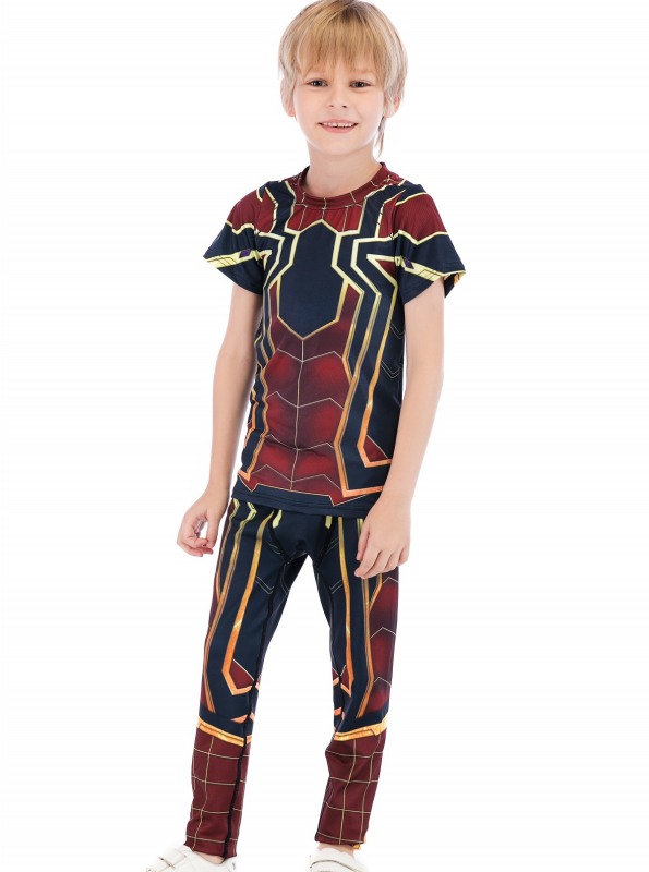 Boys Superhero Classic Serices Tracksuits Kids Role Playing Sports Performance Suit