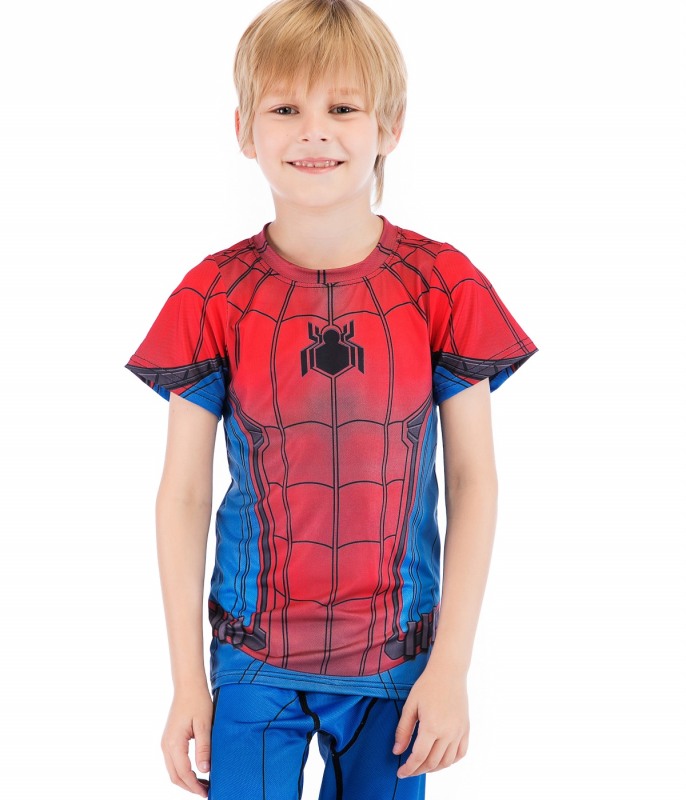 Boys Superhero Series Short Sleeve Boys Party Classic Role Playing Leisure Tops