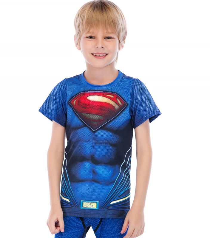 Boys Superhero Series Short Sleeve Boys Party Classic Role Playing Leisure Tops