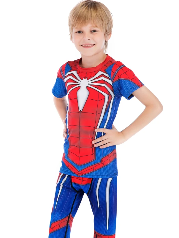 Boys Superhero Classic Serices Tracksuits Kids Role Playing Sports Performance Suit