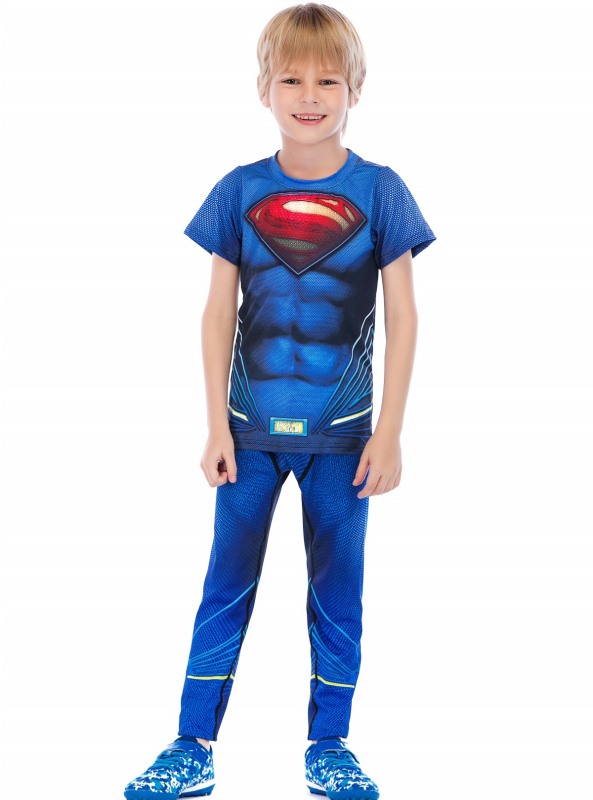 Boys Superhero Classic Serices Tracksuits Kids Role Playing Sports Performance Suit