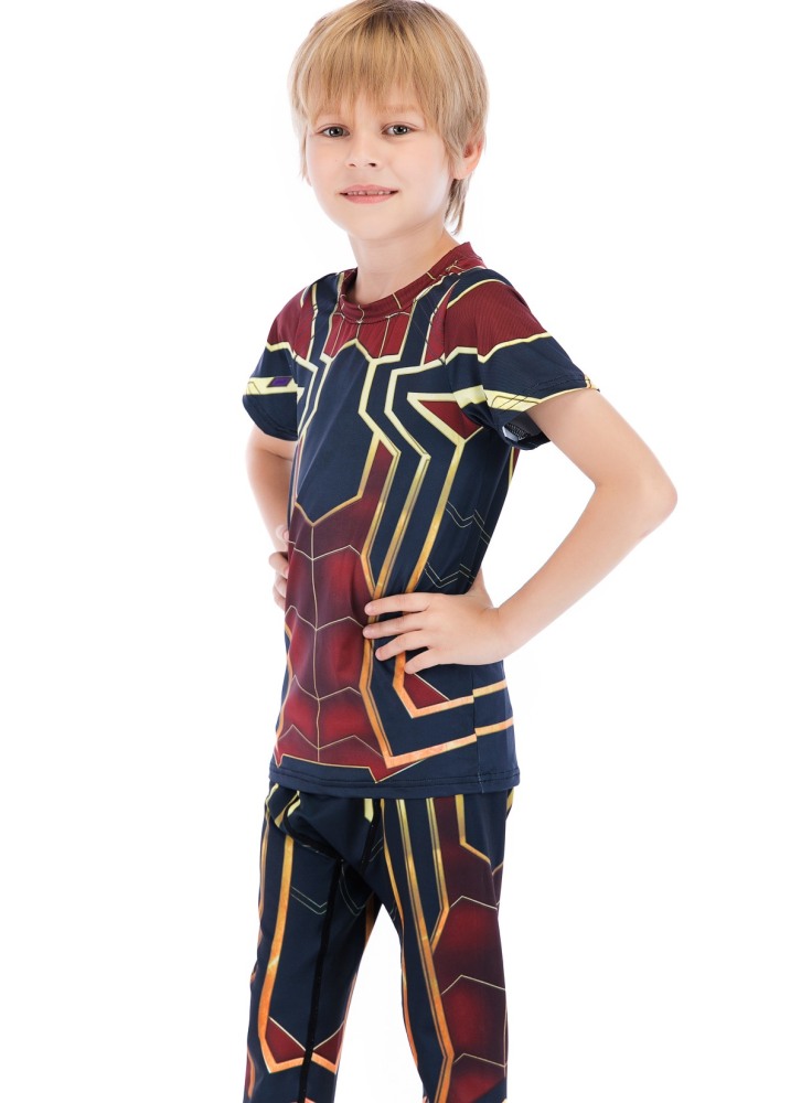 Boys Superhero Classic Serices Tracksuits Kids Role Playing Sports Performance Suit