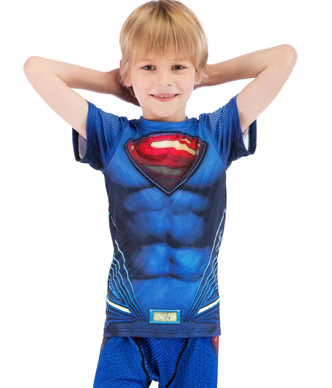 Boys Superhero Series Short Sleeve Boys Party Classic Role Playing Leisure Tops