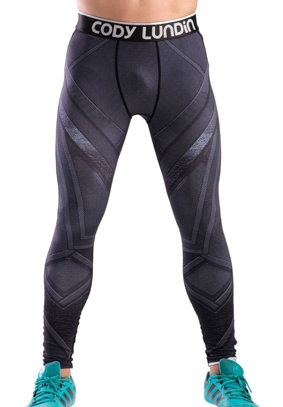 Men's Compression Elastic Tight Leggings Sport Panther Leopard Printing Pants