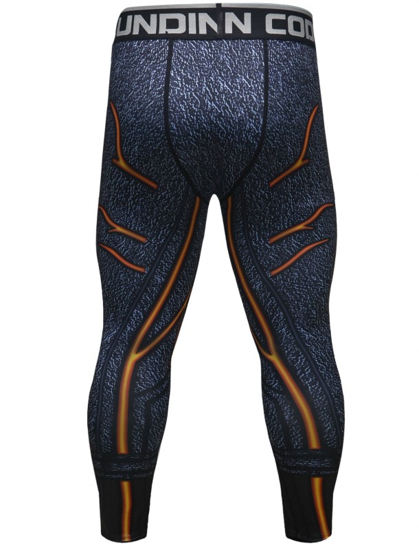 Men's Compression Elastic Tight Leggings Sport Lightning Printing Pants