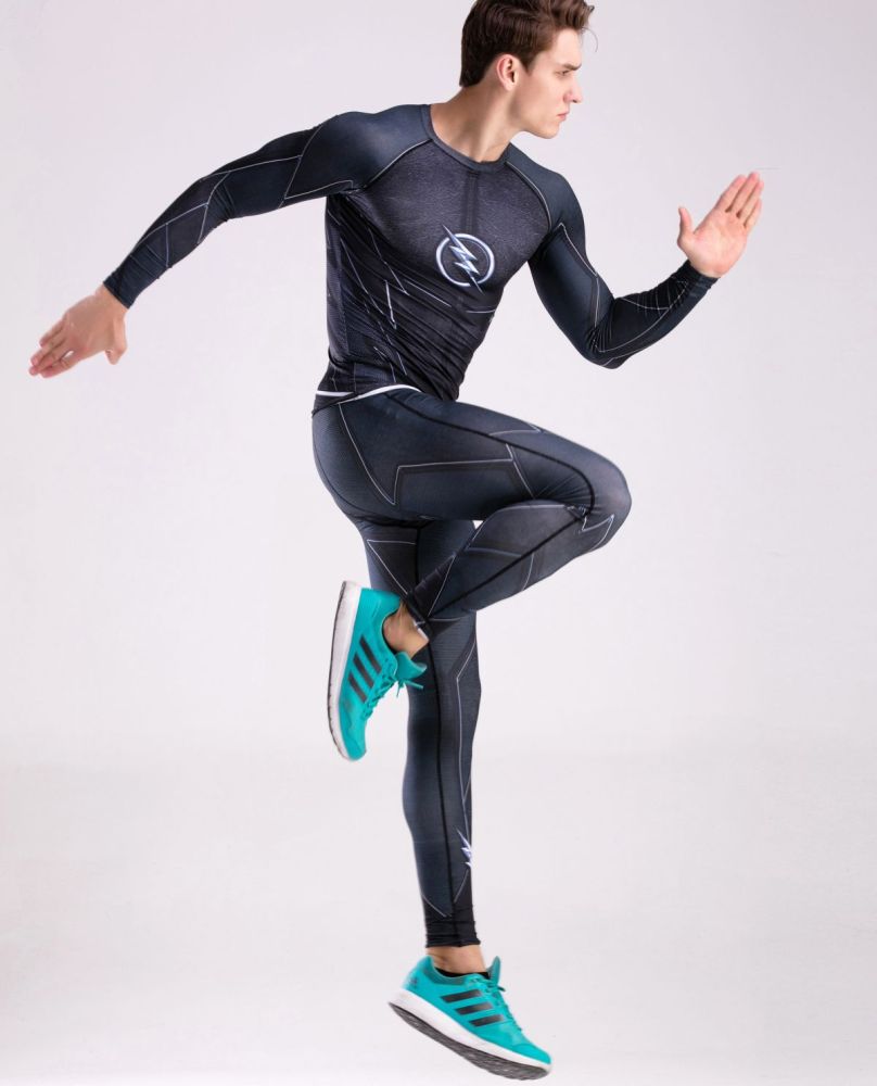 Mens Compression Running Gym Clothes Set Cosplay Set, Pants & Shirt