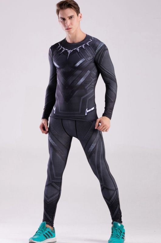 Mens Compression Running Gym Clothes Set Cosplay Set, Pants &amp; Shirt