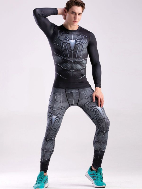 Mens Compression Running Gym Clothes Set Cosplay Set, Pants &amp; Shirt