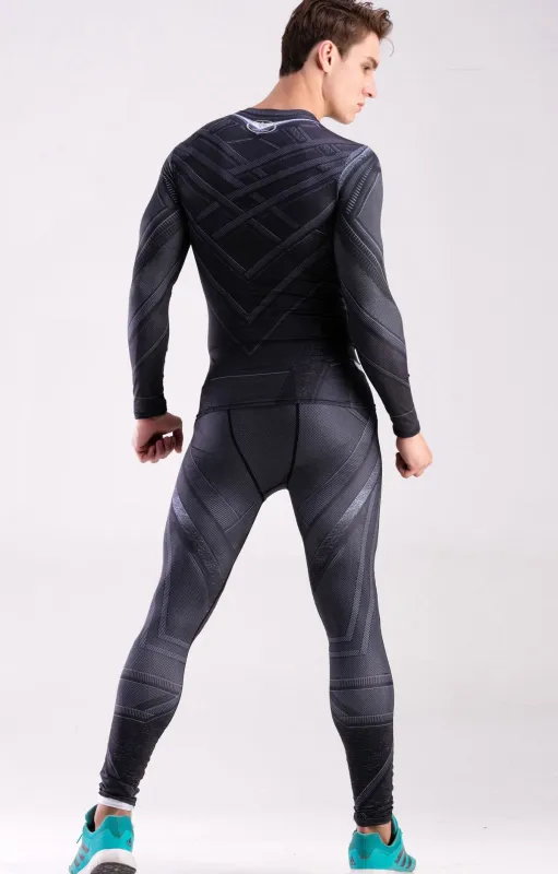 Mens Compression Running Gym Clothes Set Cosplay Set, Pants &amp; Shirt