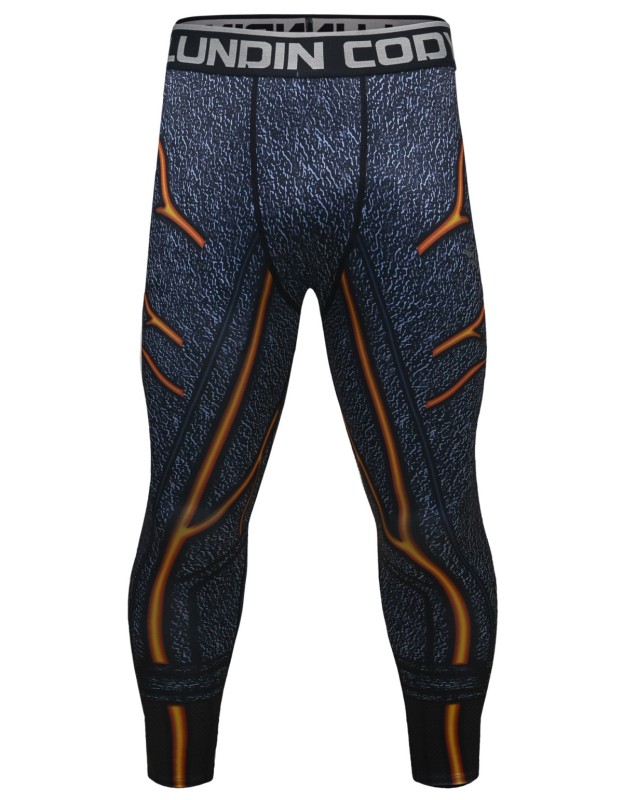 Men's Compression Elastic Tight Leggings Sport Lightning Printing Pants