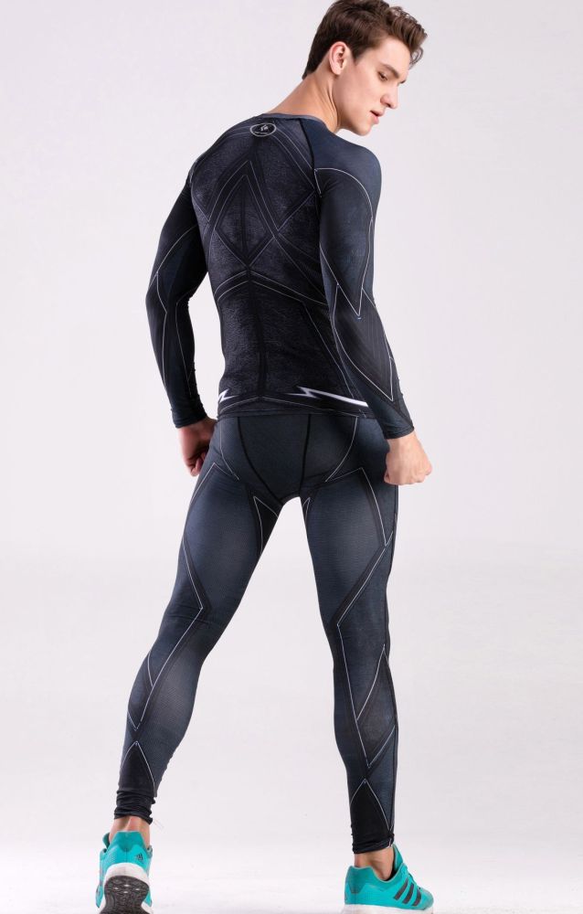 Mens Compression Running Gym Clothes Set Cosplay Set, Pants & Shirt