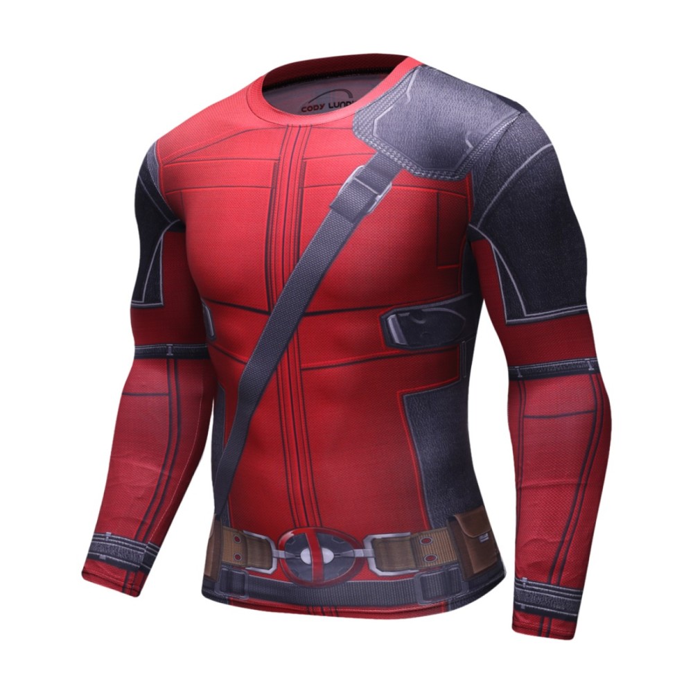 Men's Compression Sports Shirt Cool Lightning/Flash Running Long Sleeve Tee