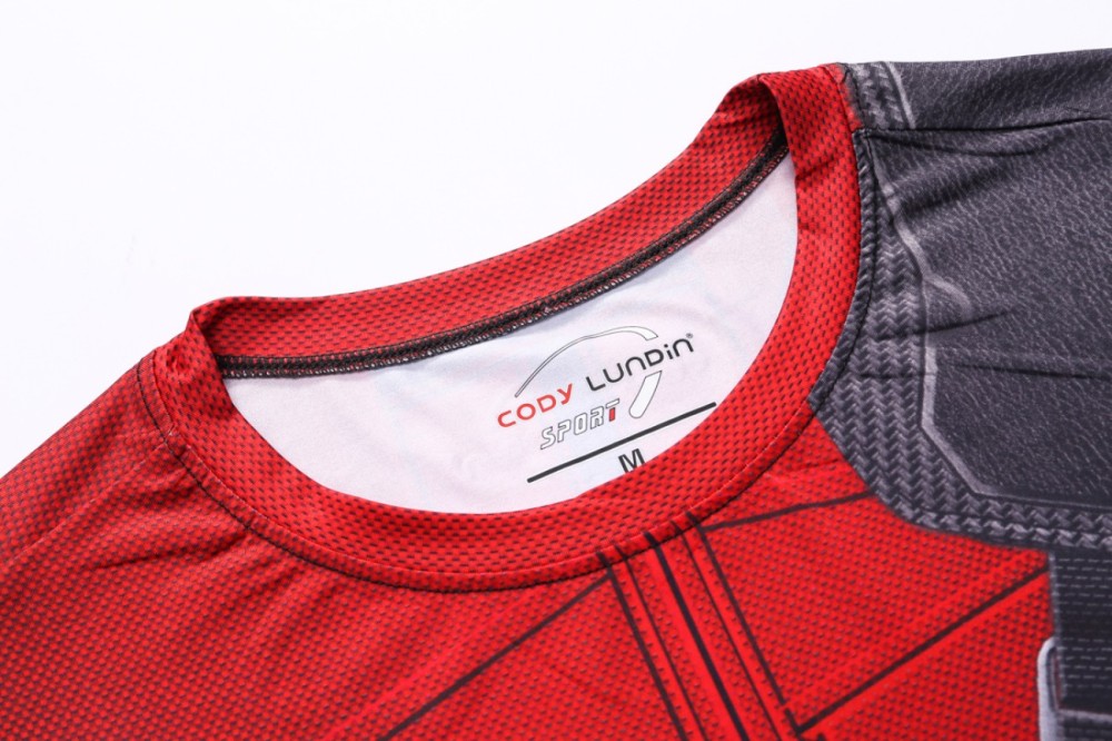 Men's Compression Sports Shirt Cool Lightning/Flash Running Long Sleeve Tee