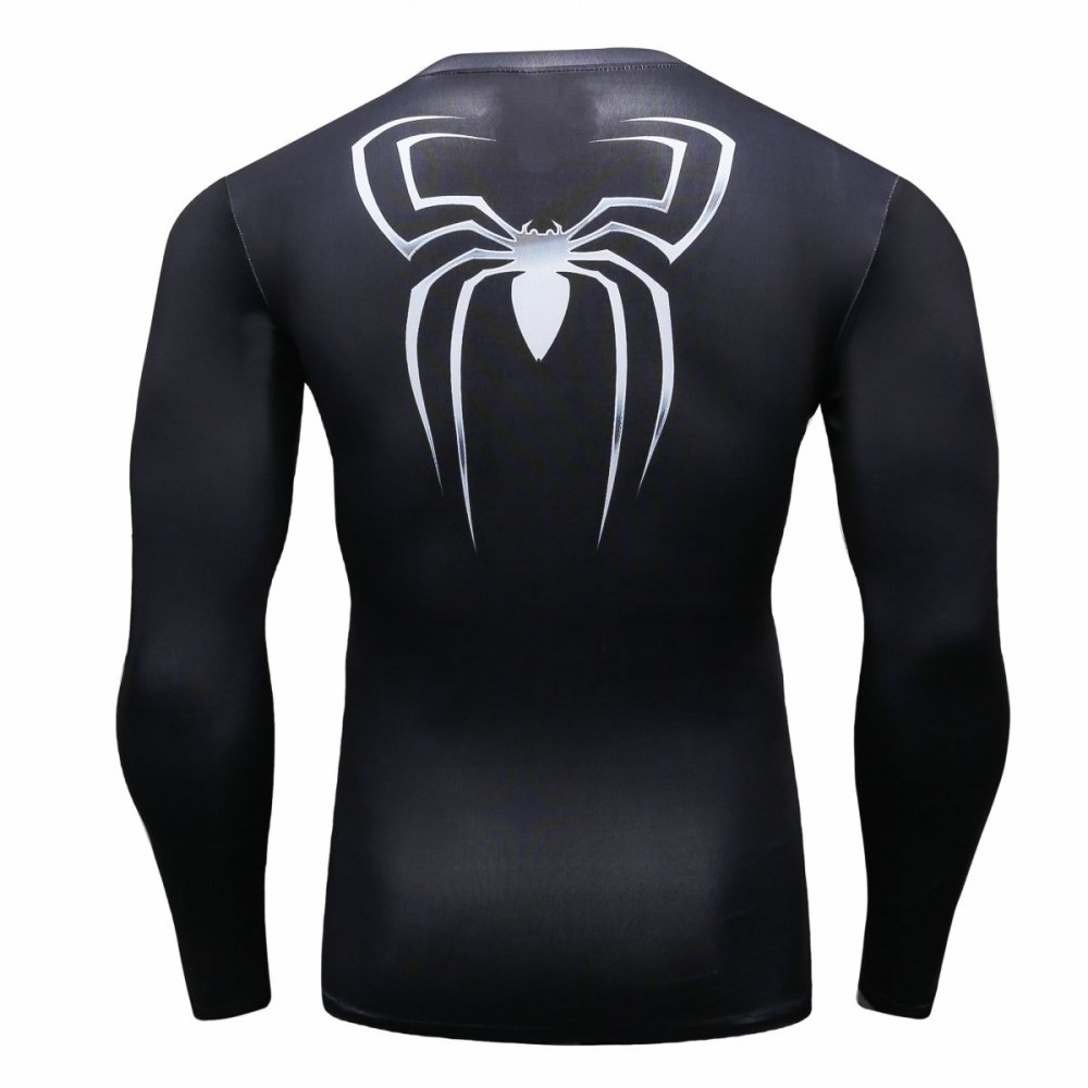 Men Compression Long Sleeve Base Layer Shirts, Spider Tee for Sport